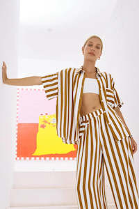 Treville Stripe Shirt - Caramel