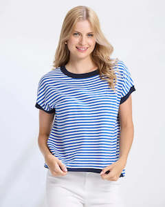 Laneway Top / Cobalt Stripe