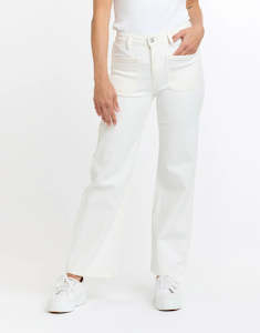 Size 18 Plus: Bobbi 7/8 Denim Jeans - White