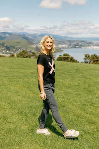 Jackie Tee - Black with Blossom Berry X