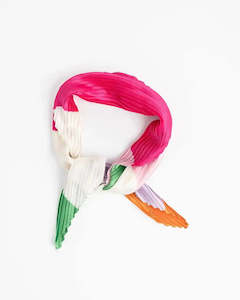Accessories: Bindi Pleated Scarf - Pink