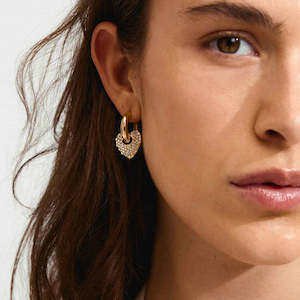 Dune Recycled Crystal Earrings - Gold Plated - Crystal