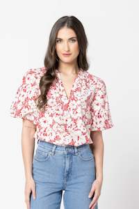 Relaxed Butterfly Top / Ruby Bloom