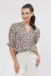 Relaxed Butterfly Top / Latte Leopard