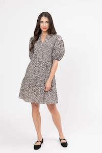 Reflective Mini Dress - Coffee Safari