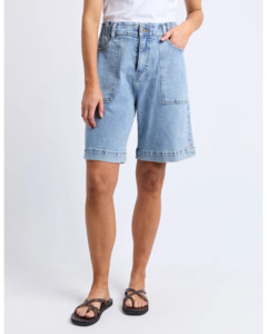 Atlas Long Denim Short / Mid Blue Wash