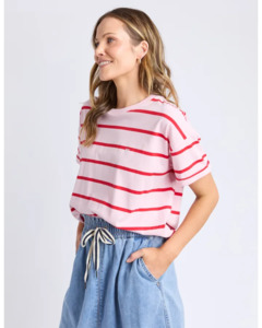 Halli S/S Tee / Pink Lady & Poppy Stripe