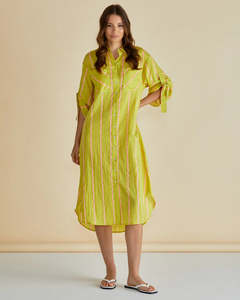 Hayman Shirt Dress / Yellow /Pink Stripe