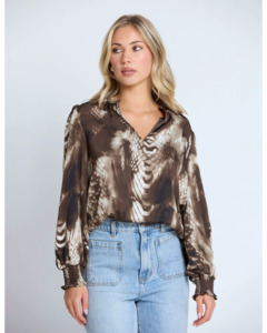 Sale: Cecily Blouse/ Brown Python