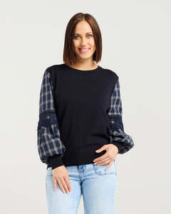 Tops: Lilith Top / Ink Check Lines