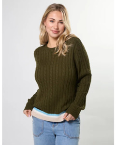 Tops: Cable Crew / Khaki