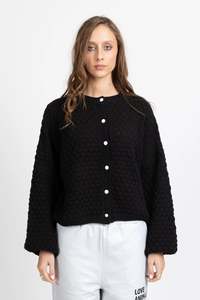 Tops: Honeycomb Cardi / Black