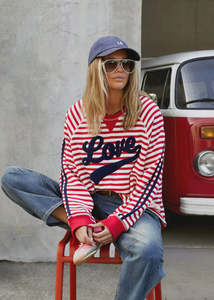 Retro Love Stripe Sweat / Red & White Stripe