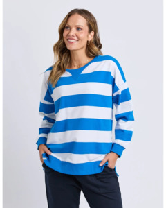 Billie Block Stripe Sweater / Royal Blue & White
