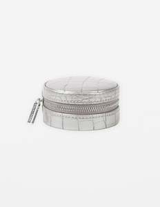 Stella Gemma: Jewellery Box  / Silver Croc Round Small