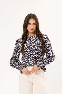 Wishful Top / Navy Poppy