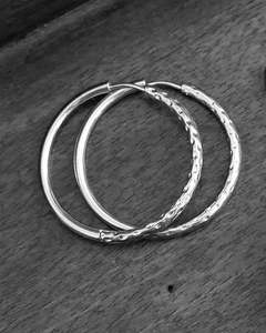 1047-0051 Pure Steel Hoop Beaten - Silver