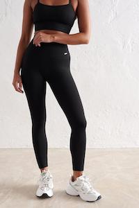 Full Length Leggings: Ribbed Seamless Petite Tights | Black