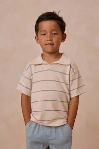 Activewear Sale: Chandler Knit Polo| Blue Stripe