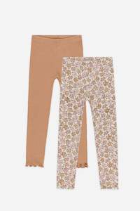 Ribbed Legging Set | Wildflower/Grapefruit