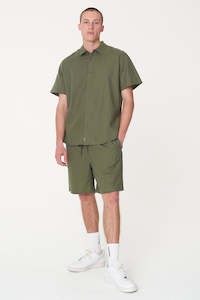 Mens Lin-In SS Shirt | Khaki