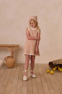 Mini Goals: Crochet Tank Mini Dress| Pink Stripe