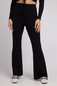 Womens Bottoms: AAE Rib Flare Pants | Black