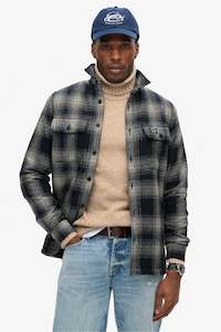 Superdry: Wool Miller Overshirt | Over Ombre Navy
