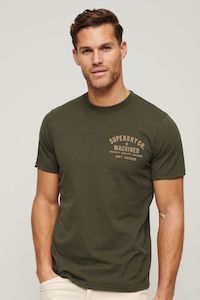Superdry: Workwear Flock Graphic T-Shirt | Khaki Marle