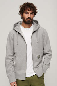 Superdry: Contrast Stitch Relax Zip Hood | Washed College Grey