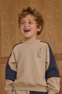 Paneled Sweatshirt | Stone