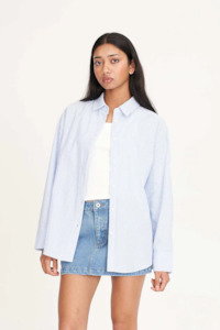 Huffer: Cruise Day Shirt | Ice Blue Stripe