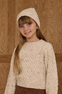 Rylee Cru: Cable Knit Sweater| Natural Speckled