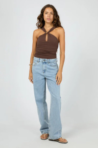 Atlas Halter Bodysuit | Chocolate