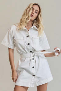 All About Eve: Sunny Denim Dress | Vintage White
