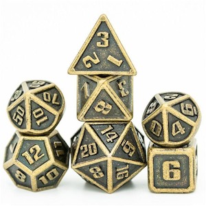 Metal Dice: Metal Dice | Mini Bronze | Set of 7