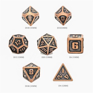 Metal Dice: Metal Dice | Mini Copper | Set of 7