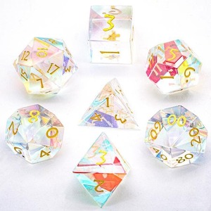 Gemstone Dice: Crystal Dice | Rainbow Crystal | Set of 7