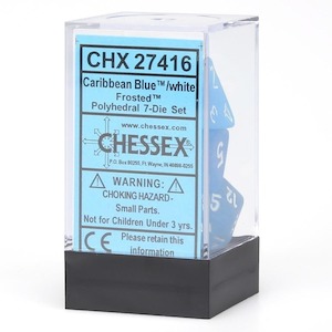 CHX 27416 Polyhedral Frosted Caribbean Blue/white 7-Die Set