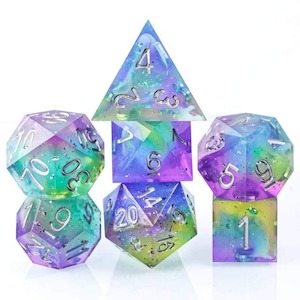New Dice Shipment: RPG Dice | "Tropical Sparkle" (Sharp Edged) | Set of 7
