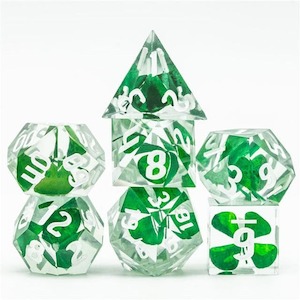 New Dice Shipment: RPG Dice | "Lucky Clover" (Sharp Edged) | Set of 7