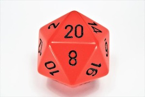 Oversize Dice: Chessex | d20 Large 34mm | Opaque | Orange/black
