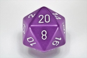 Oversize Dice: Chessex | d20 Large 34mm | Opaque | Purple/white