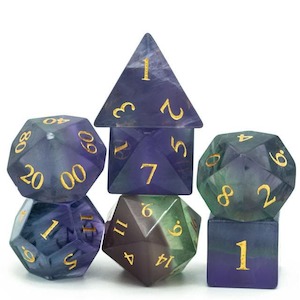 Latest Arrivals: Gemstone Dice | Natural Fluorite | Set of 7