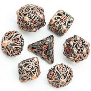 Latest Arrivals: Metal Dice | Hollow "Octopus" Copper | Set of 7