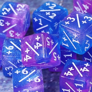 Counters: Single Dice | "Blue Galaxy" | +1/+1 Counter d6