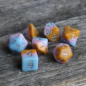Hd Dice: RPG Dice - Pastel Candy Caramel - Set of 7