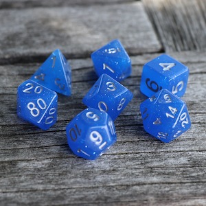 Hd Dice: RPG Dice | Translucent Deep Blue Glitter | Set of 7