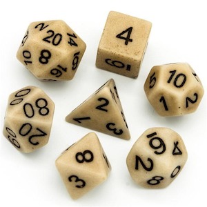 Udixi Dice: RPG Dice | "Hefty Stone" (Double-Weight) | Set of 7