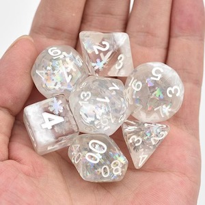 Udixi Dice: RPG Dice | "Winter Snow" | Set of 7